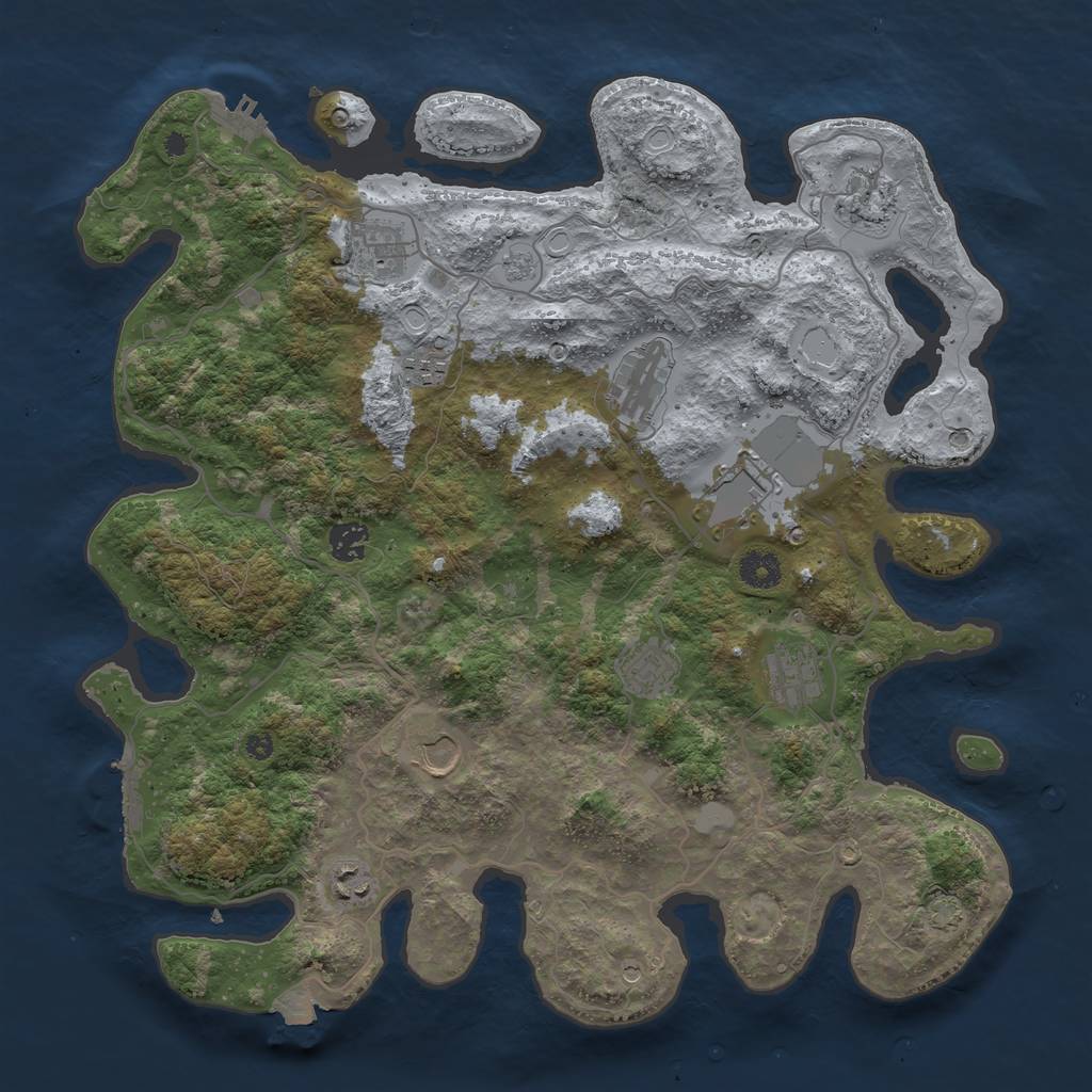 Rust Map: Procedural Map, Size: 4000, Seed: 191500812, 18 Monuments