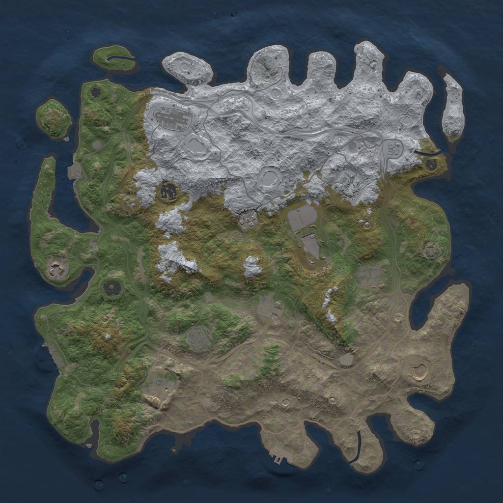Rust Map: Procedural Map, Size: 4500, Seed: 138949106, 19 Monuments