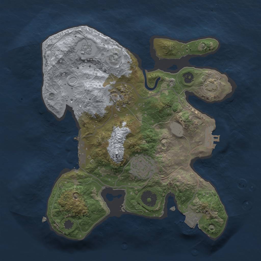 Rust Map: Procedural Map, Size: 2500, Seed: 1782732176, 9 Monuments