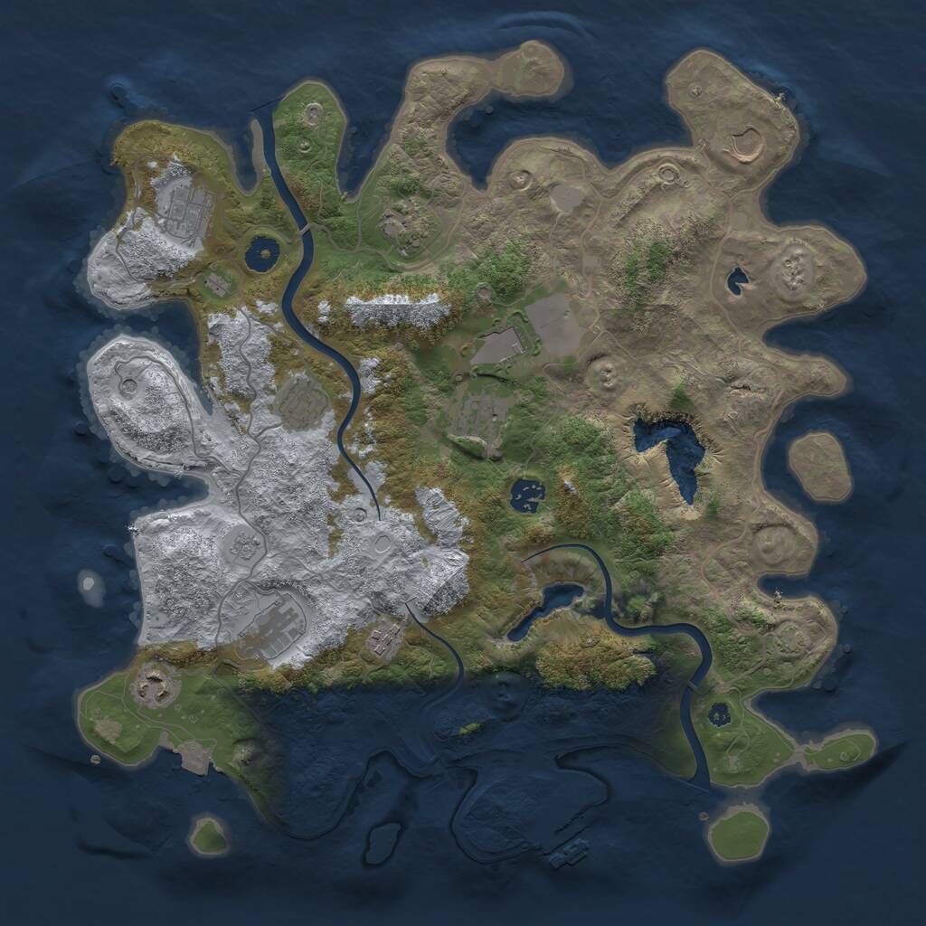Rust Map: Procedural Map, Size: 4000, Seed: 19007, 15 Monuments