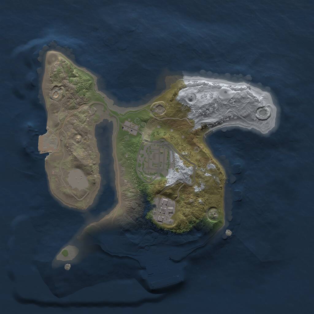 Rust Map: Procedural Map, Size: 2000, Seed: 100987, 4 Monuments