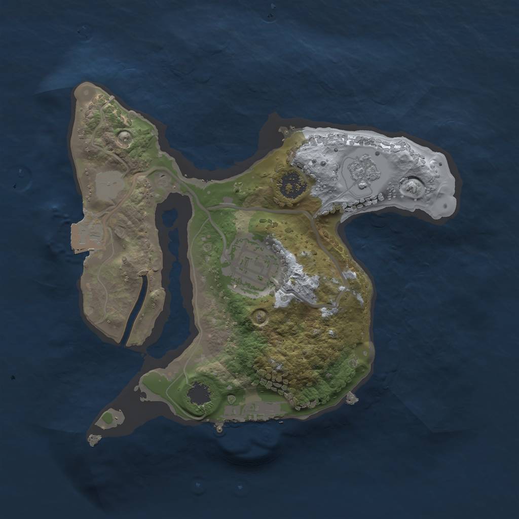 Rust Map: Procedural Map, Size: 2000, Seed: 100987, 6 Monuments