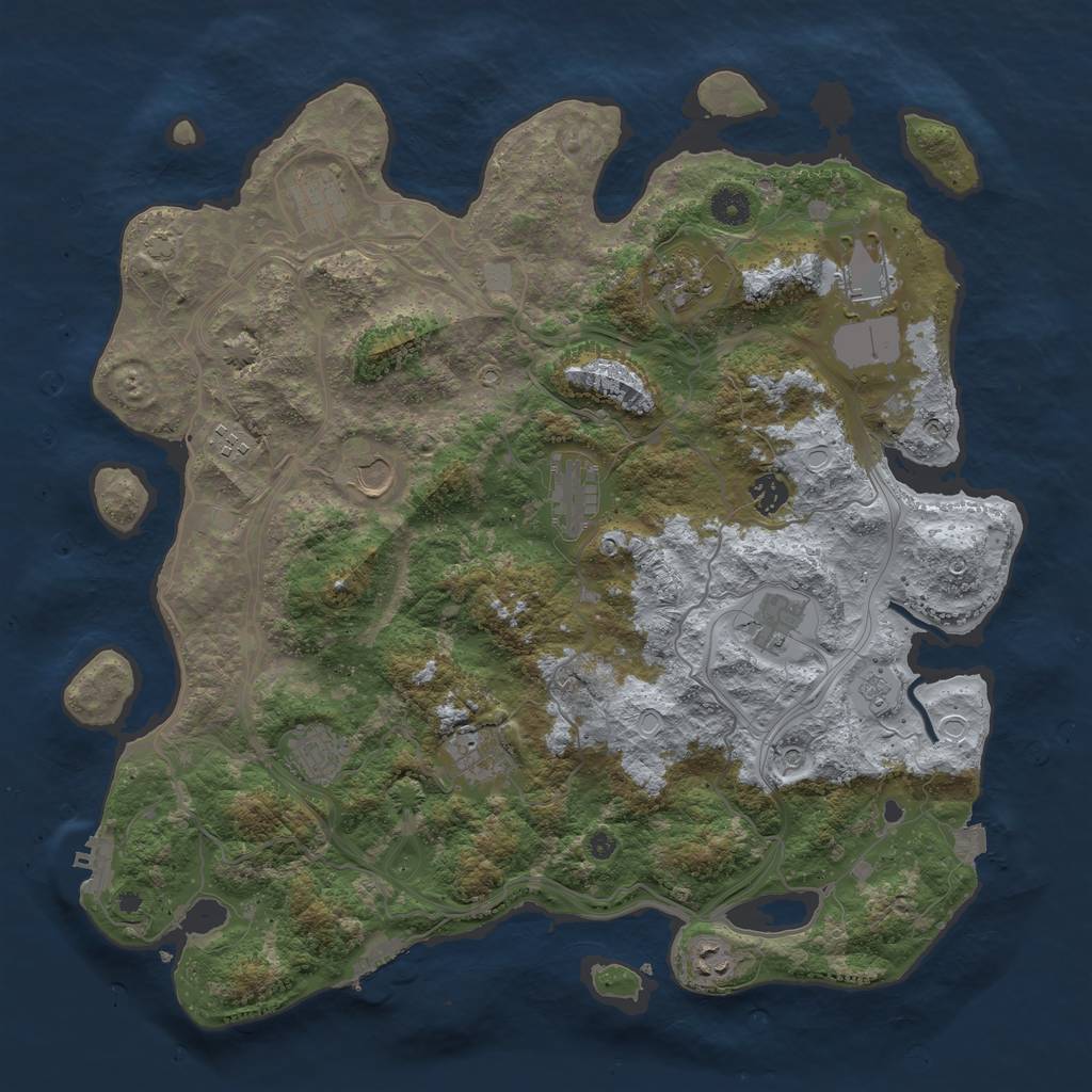 Rust Map: Procedural Map, Size: 4250, Seed: 724045098, 19 Monuments