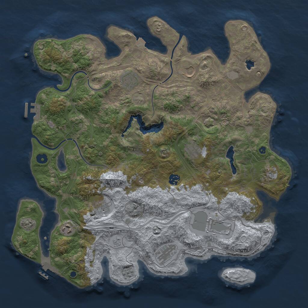 Rust Map: Procedural Map, Size: 4250, Seed: 1015109584, 16 Monuments