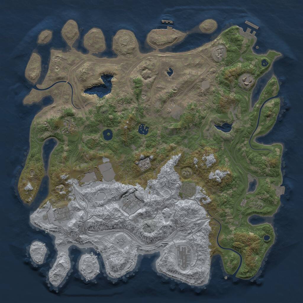 Rust Map: Procedural Map, Size: 4250, Seed: 664697698, 16 Monuments