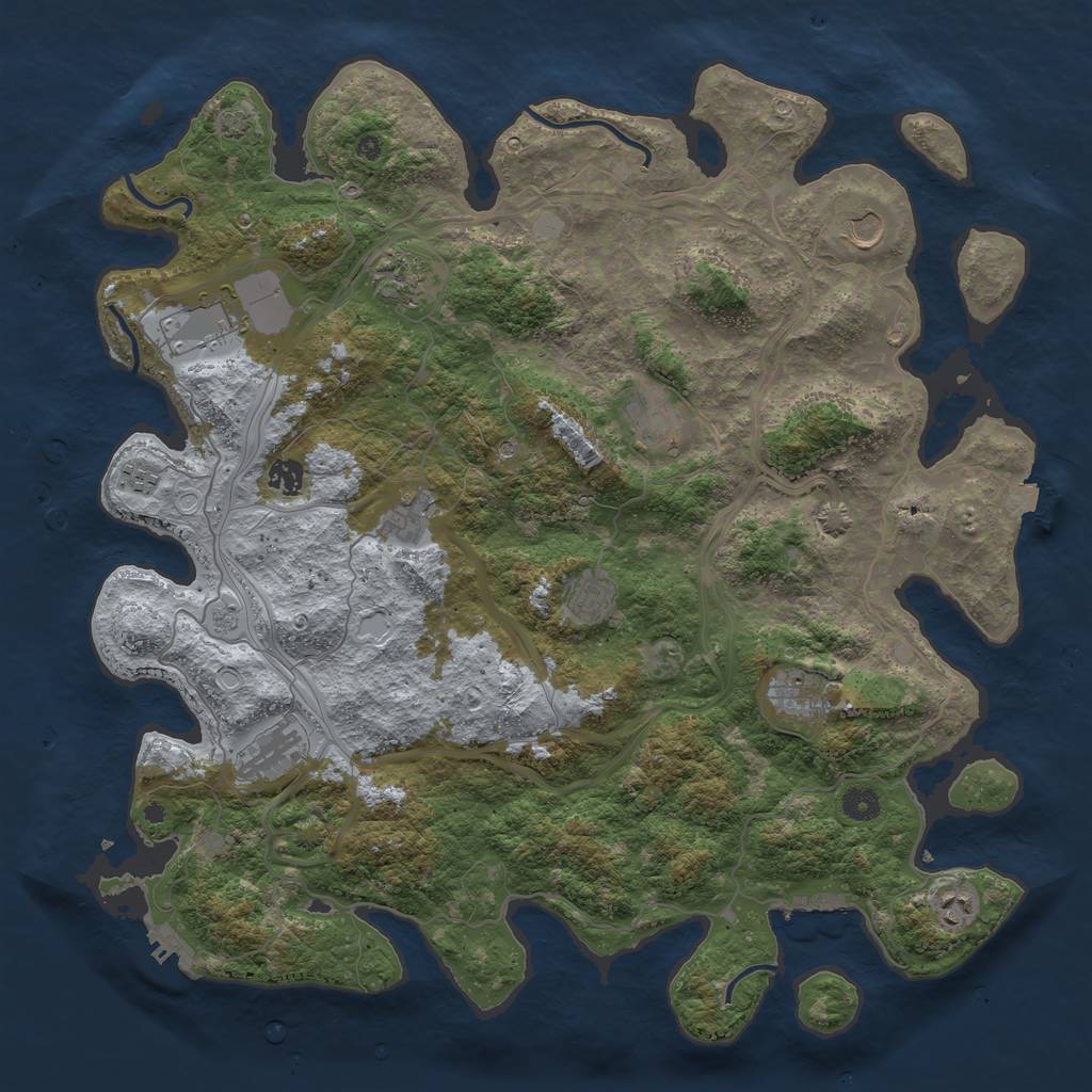 Rust Map: Procedural Map, Size: 4500, Seed: 2024048, 19 Monuments