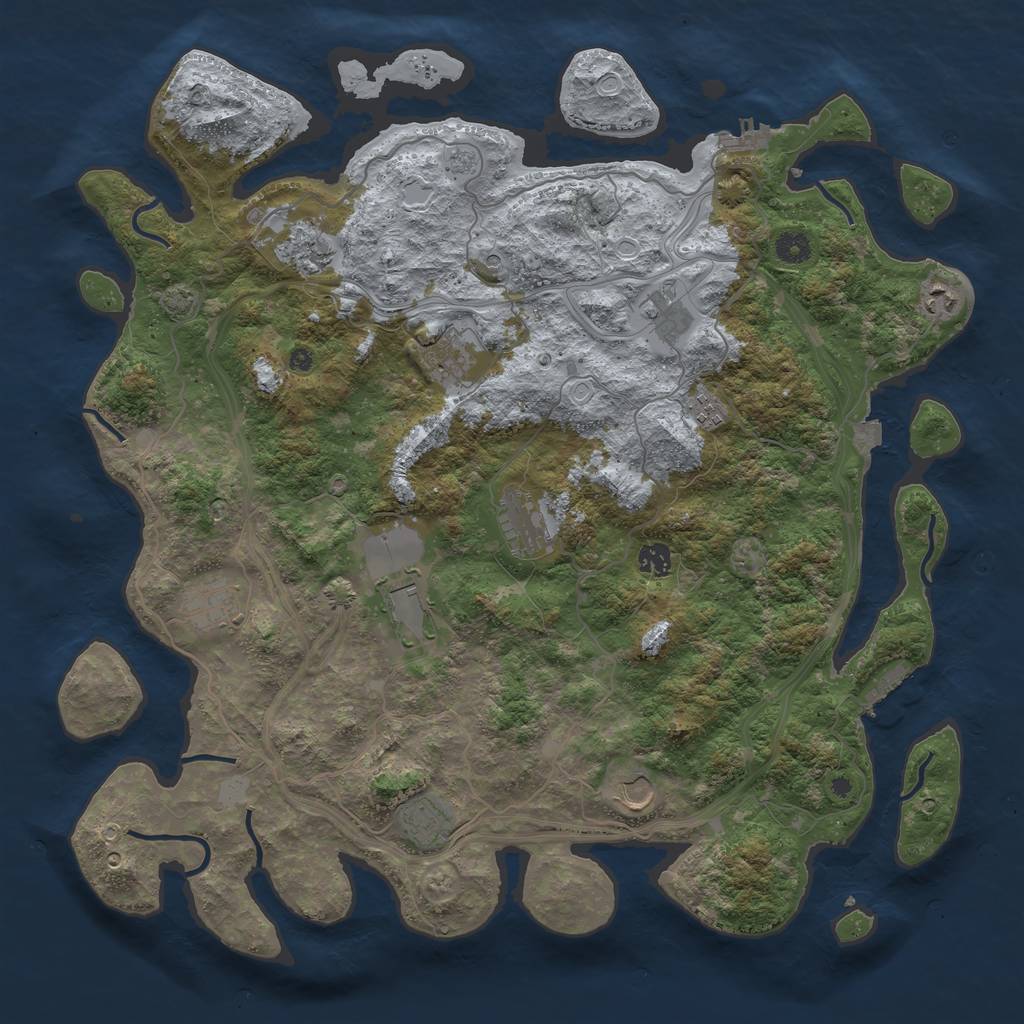 Rust Map: Procedural Map, Size: 4500, Seed: 398915566, 19 Monuments