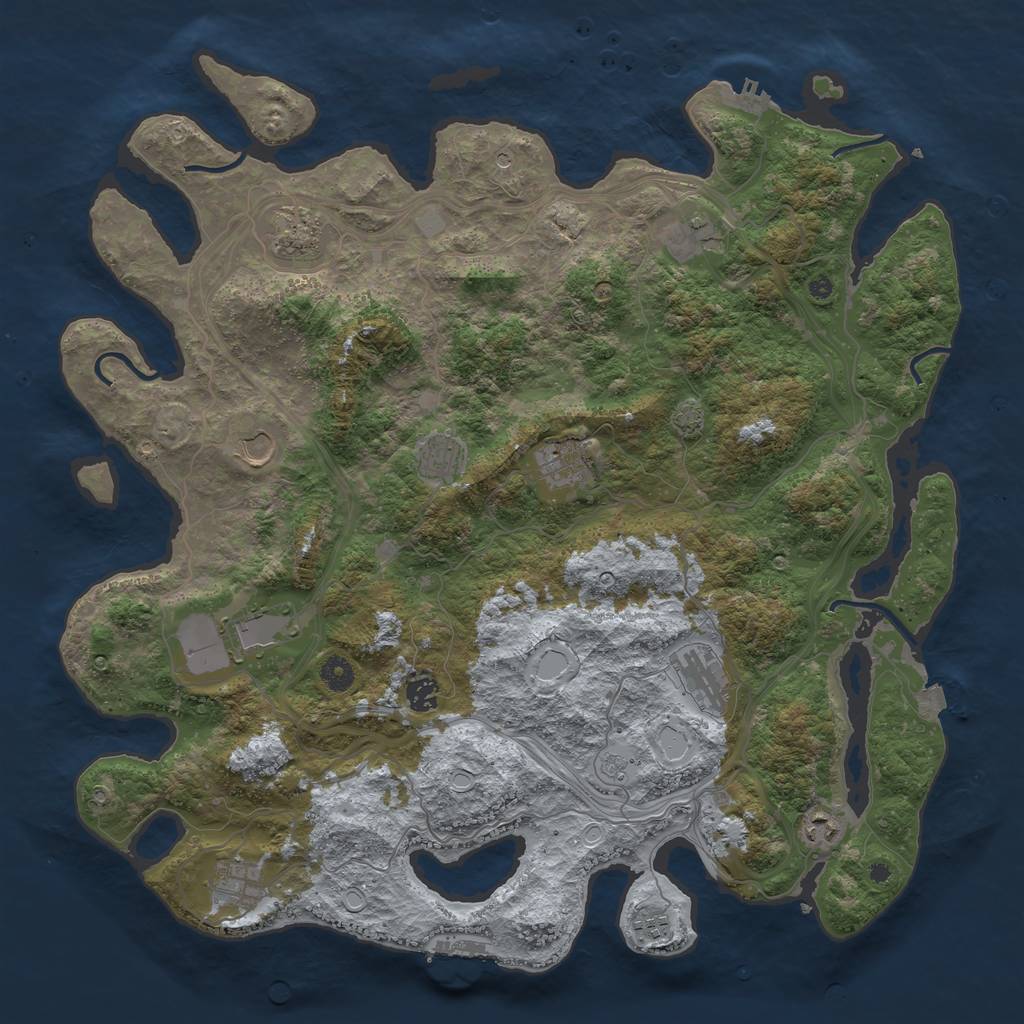 Rust Map: Procedural Map, Size: 4500, Seed: 39741265, 19 Monuments