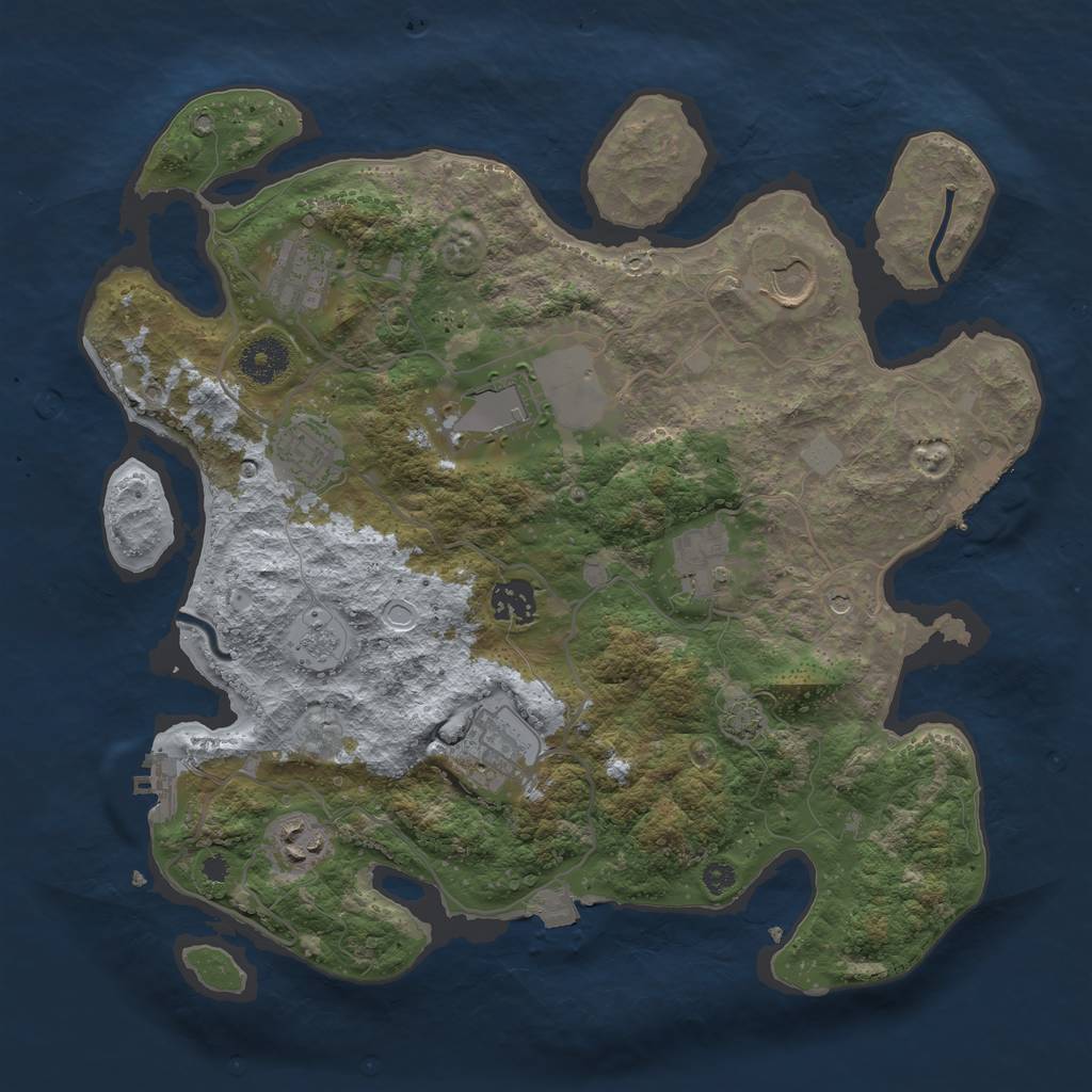 Rust Map: Procedural Map, Size: 3500, Seed: 1591923875, 16 Monuments