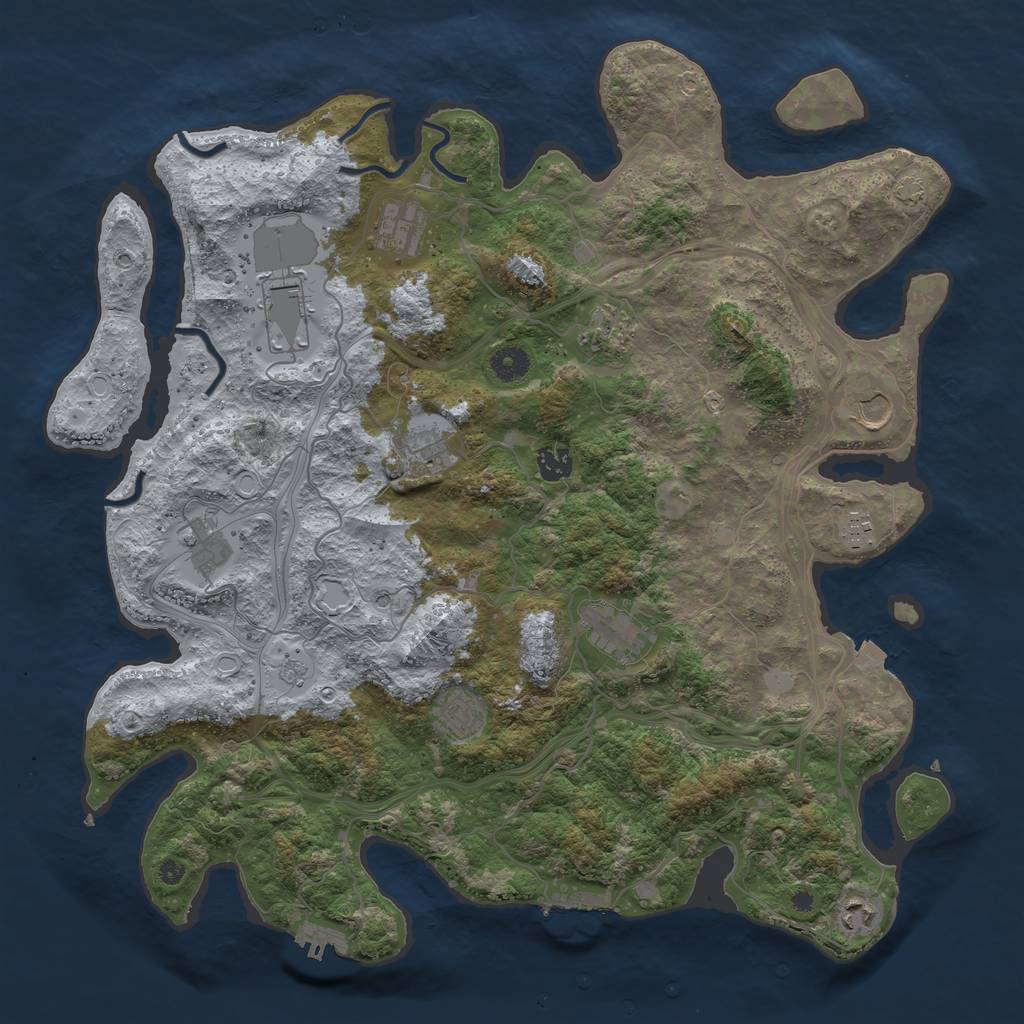 Rust Map: Procedural Map, Size: 4250, Seed: 985257856, 19 Monuments
