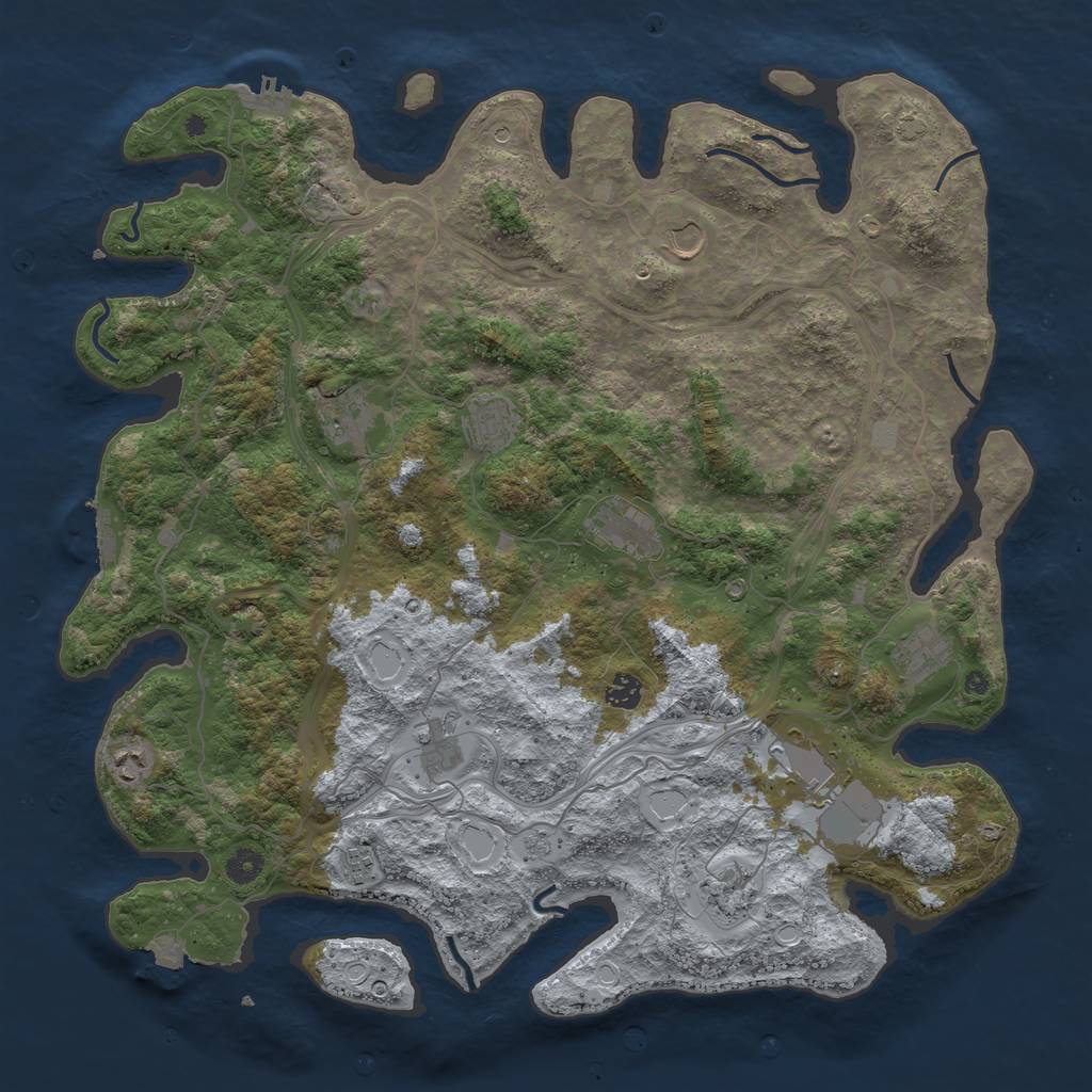 Rust Map: Procedural Map, Size: 4500, Seed: 1785821453, 19 Monuments