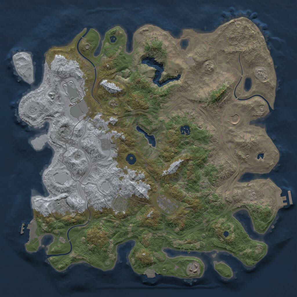 Rust Map: Procedural Map, Size: 4300, Seed: 28440610, 15 Monuments