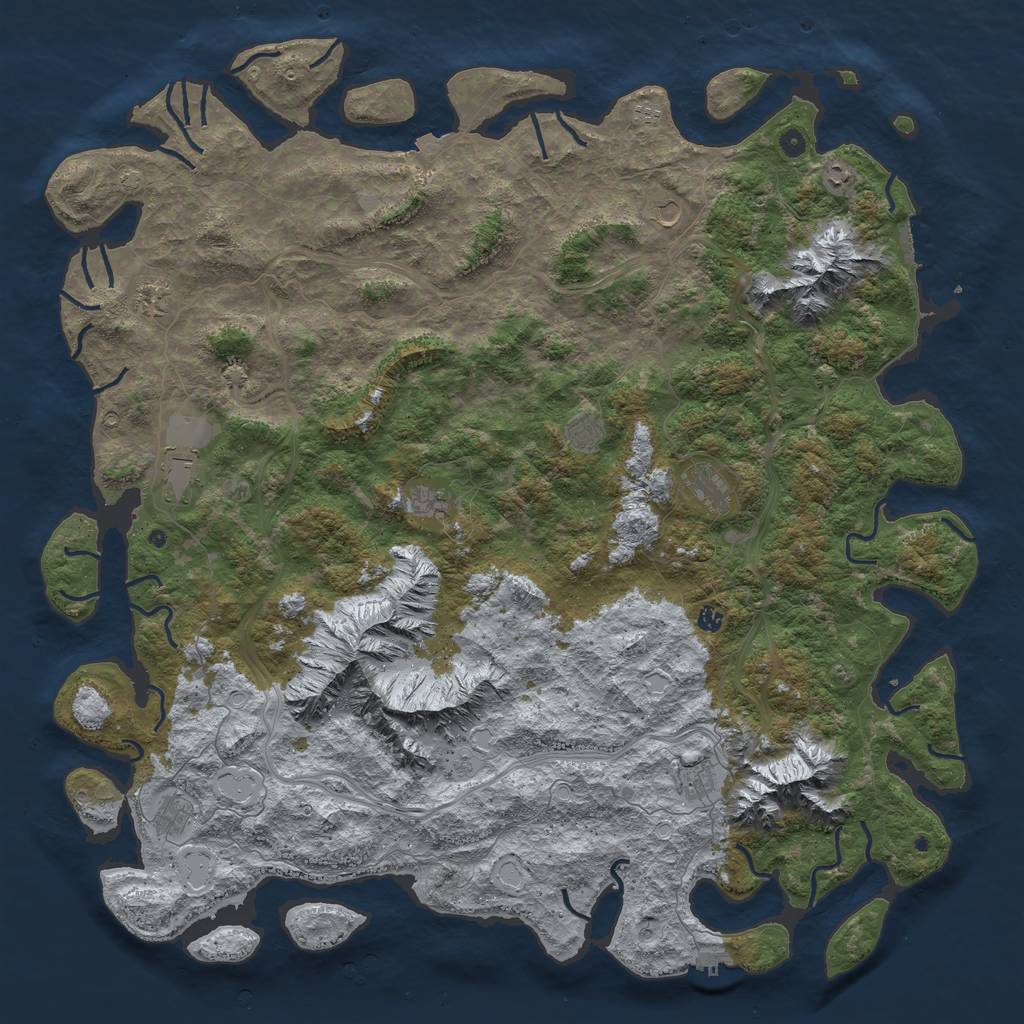 Rust Map: Procedural Map, Size: 6000, Seed: 351323064, 19 Monuments