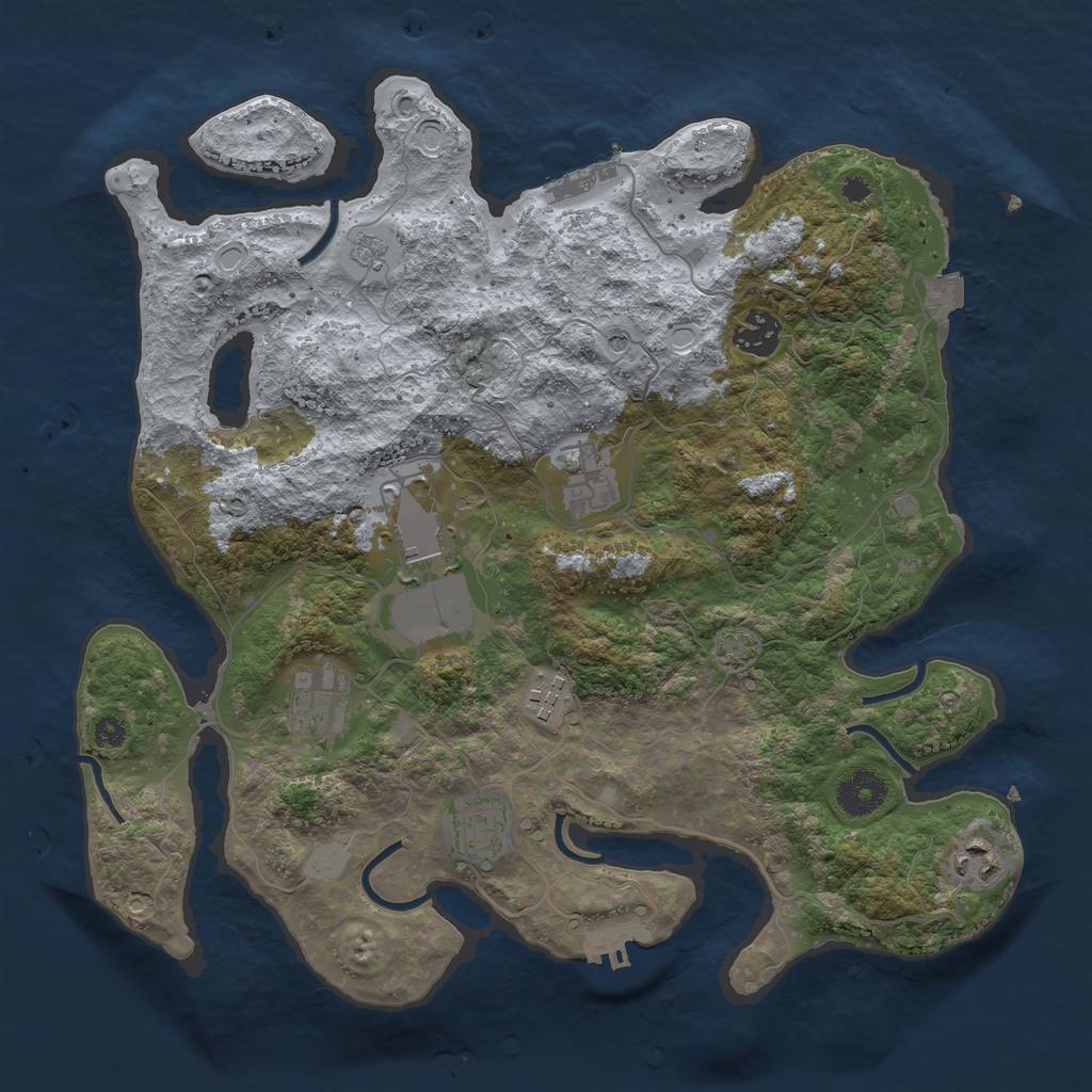 Rust Map: Procedural Map, Size: 3500, Seed: 117559186, 15 Monuments