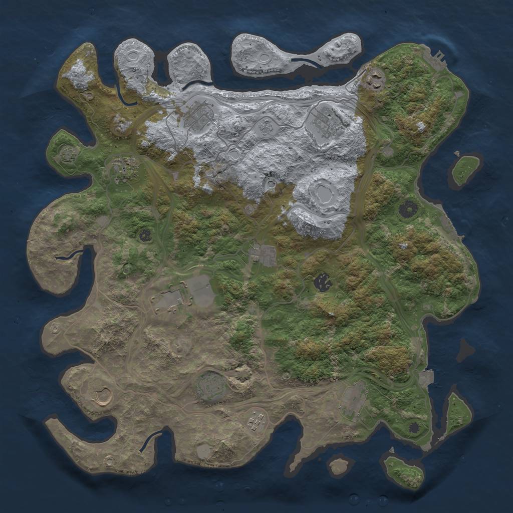 Rust Map: Procedural Map, Size: 4250, Seed: 2125483222, 19 Monuments