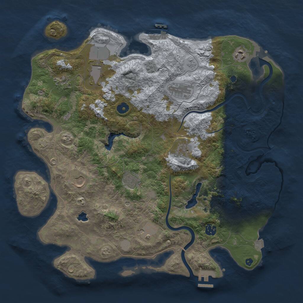 Rust Map: Procedural Map, Size: 4000, Seed: 253547228, 16 Monuments