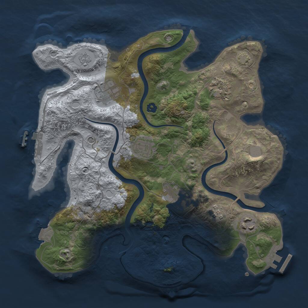 Rust Map: Procedural Map, Size: 3000, Seed: 880621766, 12 Monuments