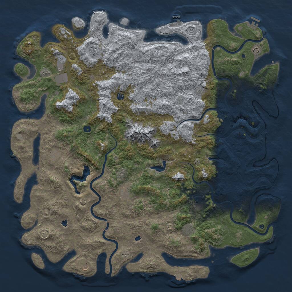 Rust Map: Procedural Map, Size: 6000, Seed: 20475478, 17 Monuments