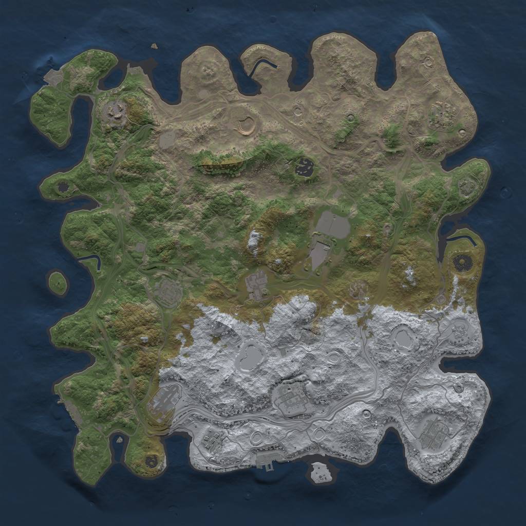 Rust Map: Procedural Map, Size: 4250, Seed: 156591988, 19 Monuments