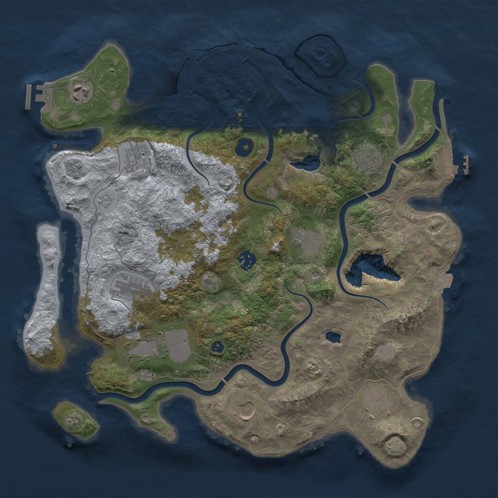 Rust Map: Procedural Map, Size: 4000, Seed: 148841, 16 Monuments
