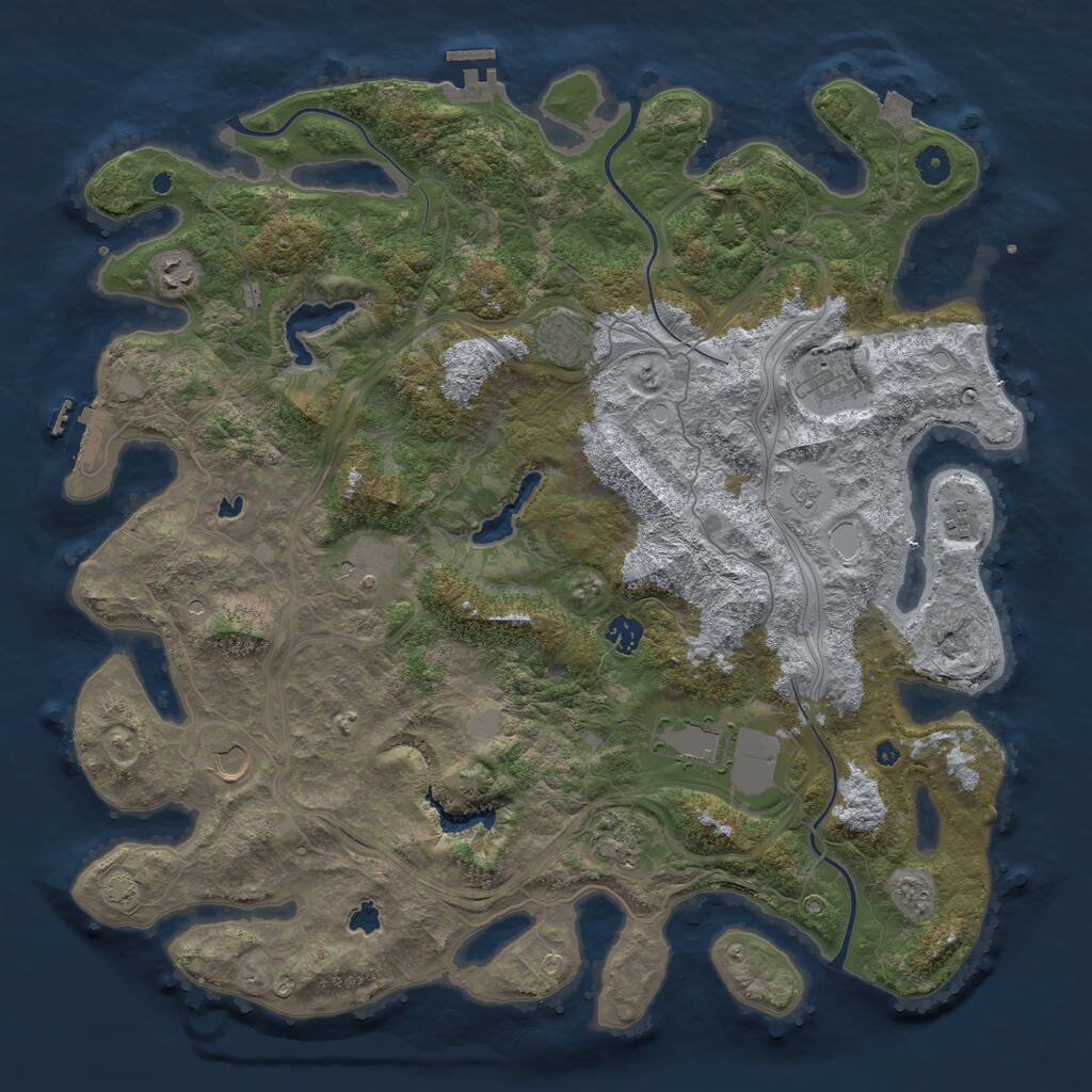 Rust Map: Procedural Map, Size: 4500, Seed: 669442125, 15 Monuments