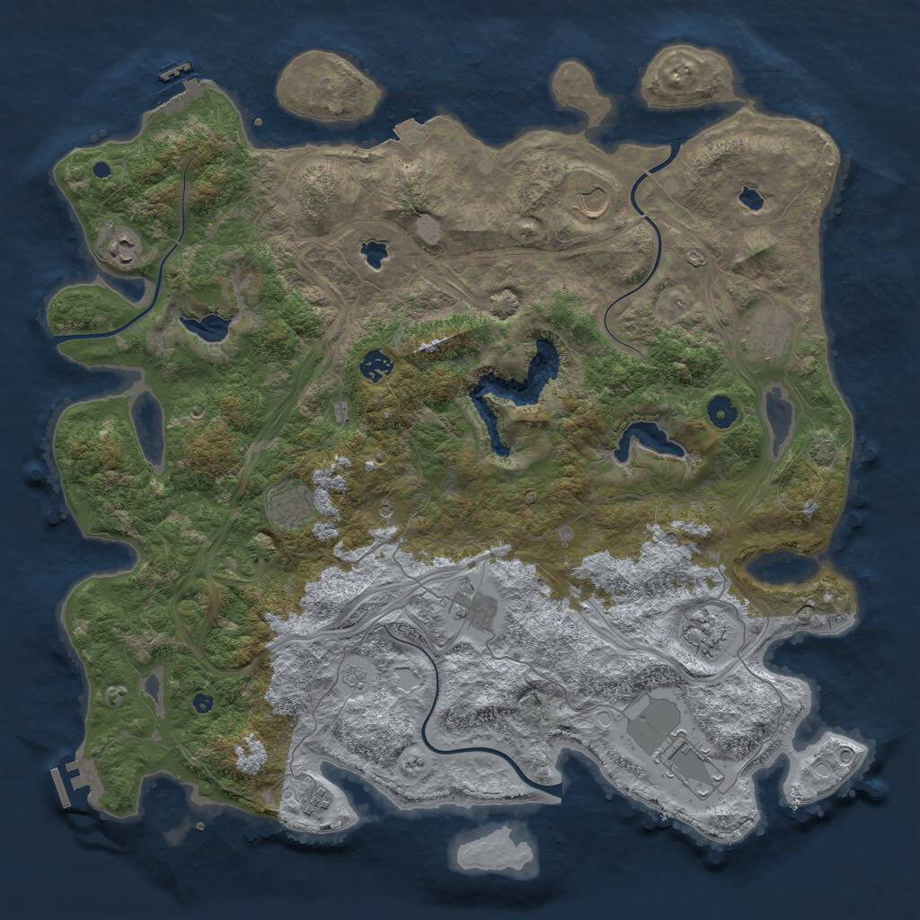 Rust Map: Procedural Map, Size: 4500, Seed: 842919695, 15 Monuments
