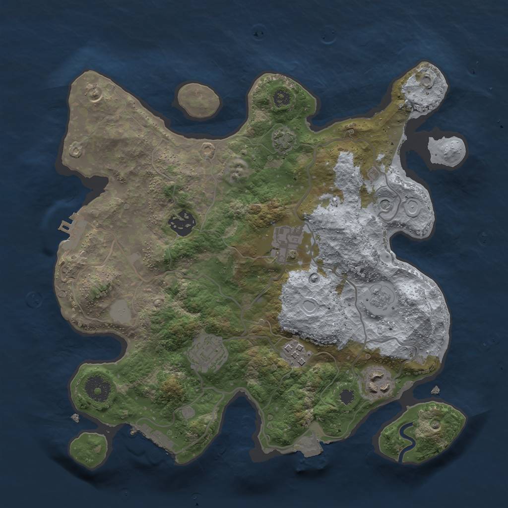 Rust Map: Procedural Map, Size: 3000, Seed: 61994, 13 Monuments
