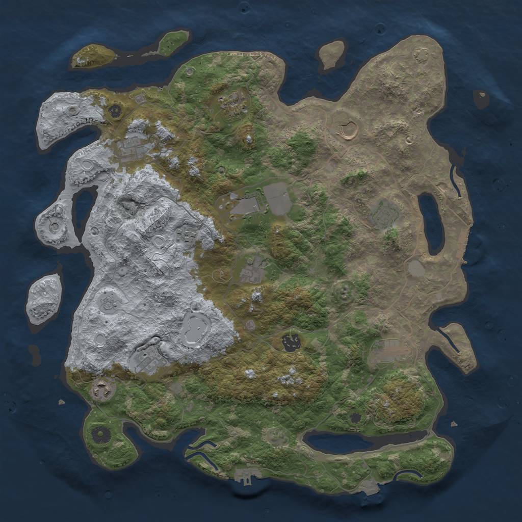 Rust Map: Procedural Map, Size: 4200, Seed: 5875, 19 Monuments
