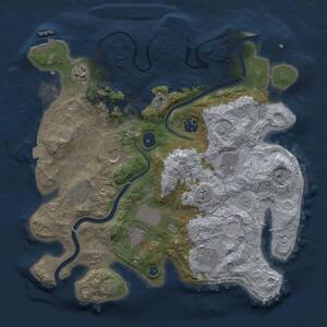 Thumbnail Rust Map: Procedural Map, Size: 3500, Seed: 1785602693, 14 Monuments