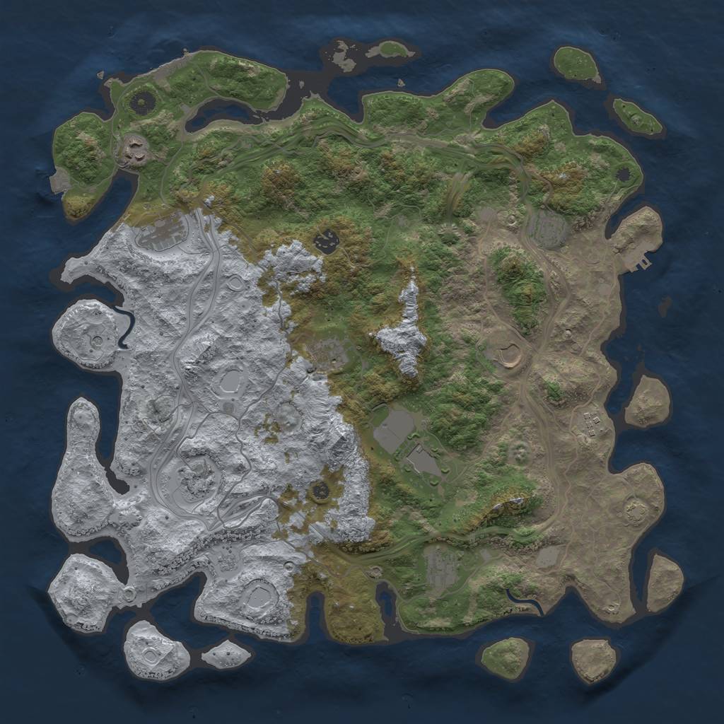 Rust Map: Procedural Map, Size: 4500, Seed: 5689, 18 Monuments