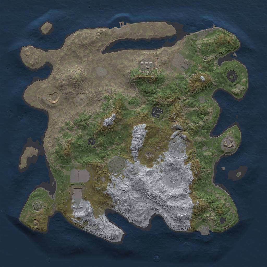 Rust Map: Procedural Map, Size: 3560, Seed: 3657288, 16 Monuments