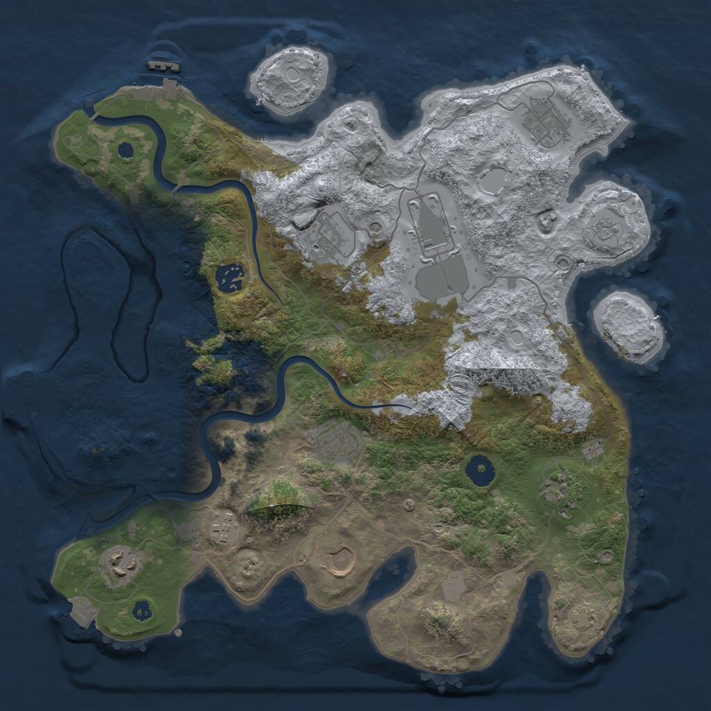Rust Map: Procedural Map, Size: 3600, Seed: 10501, 15 Monuments