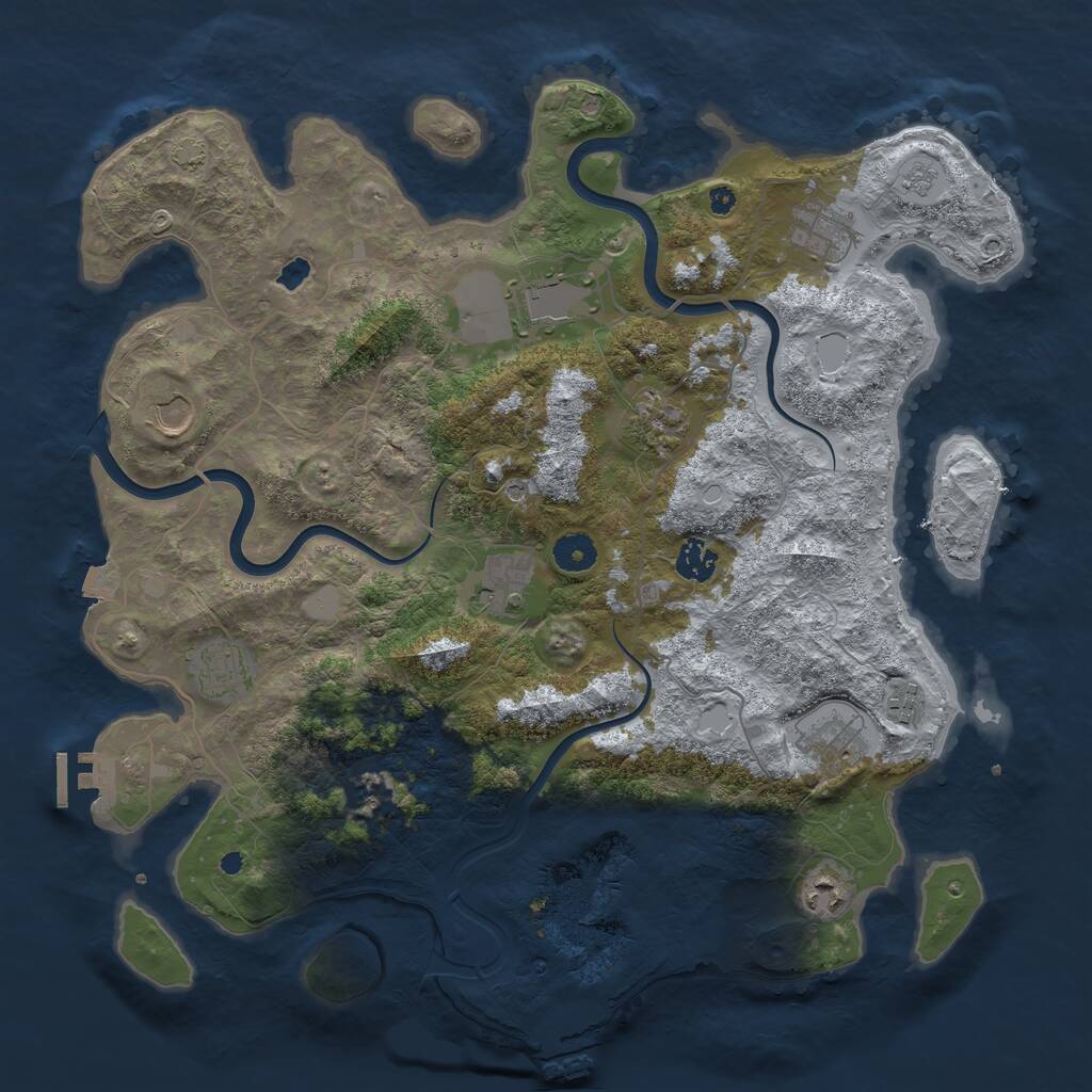 Rust Map: Procedural Map, Size: 4000, Seed: 1414716308, 16 Monuments
