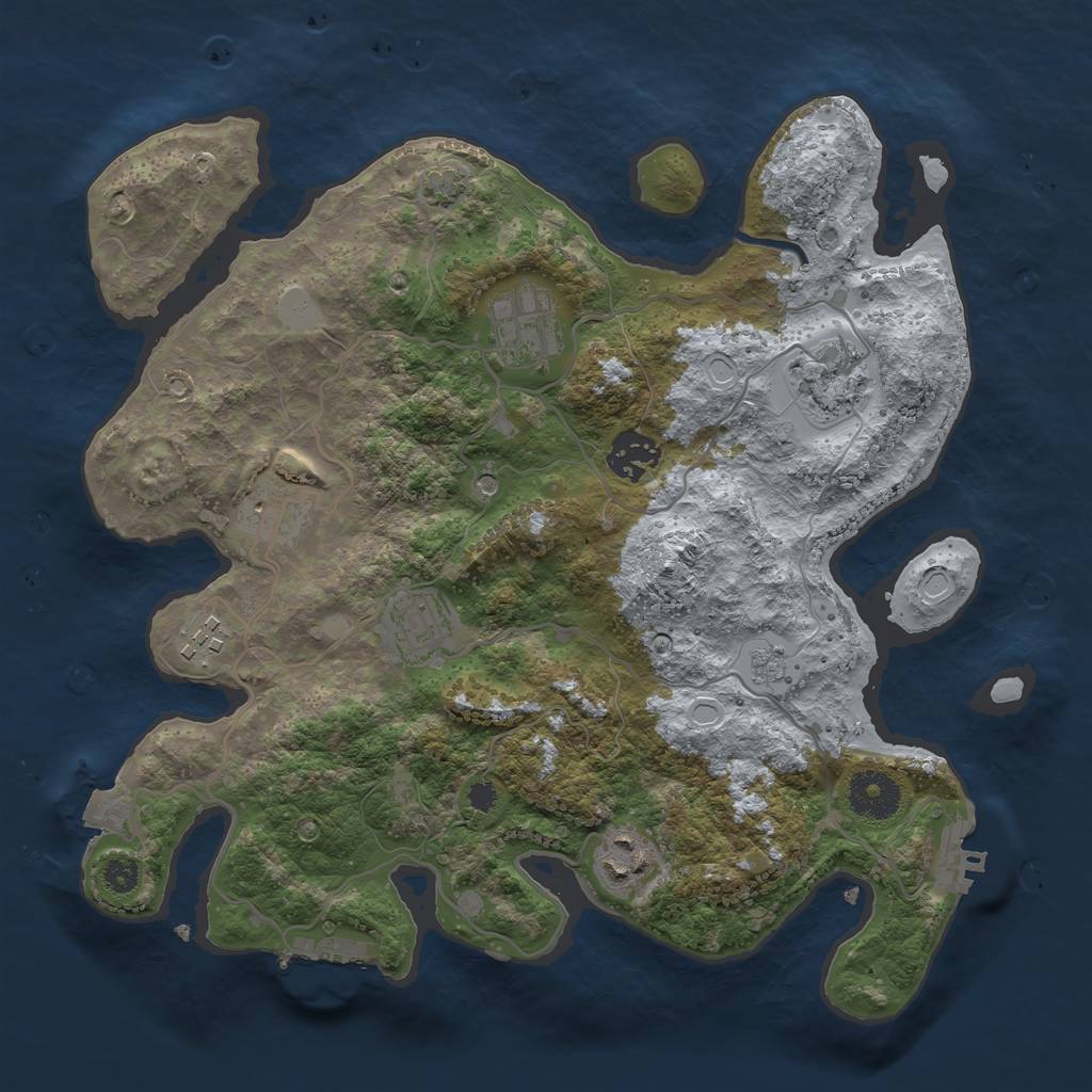 Rust Map: Procedural Map, Size: 3250, Seed: 66929725, 15 Monuments