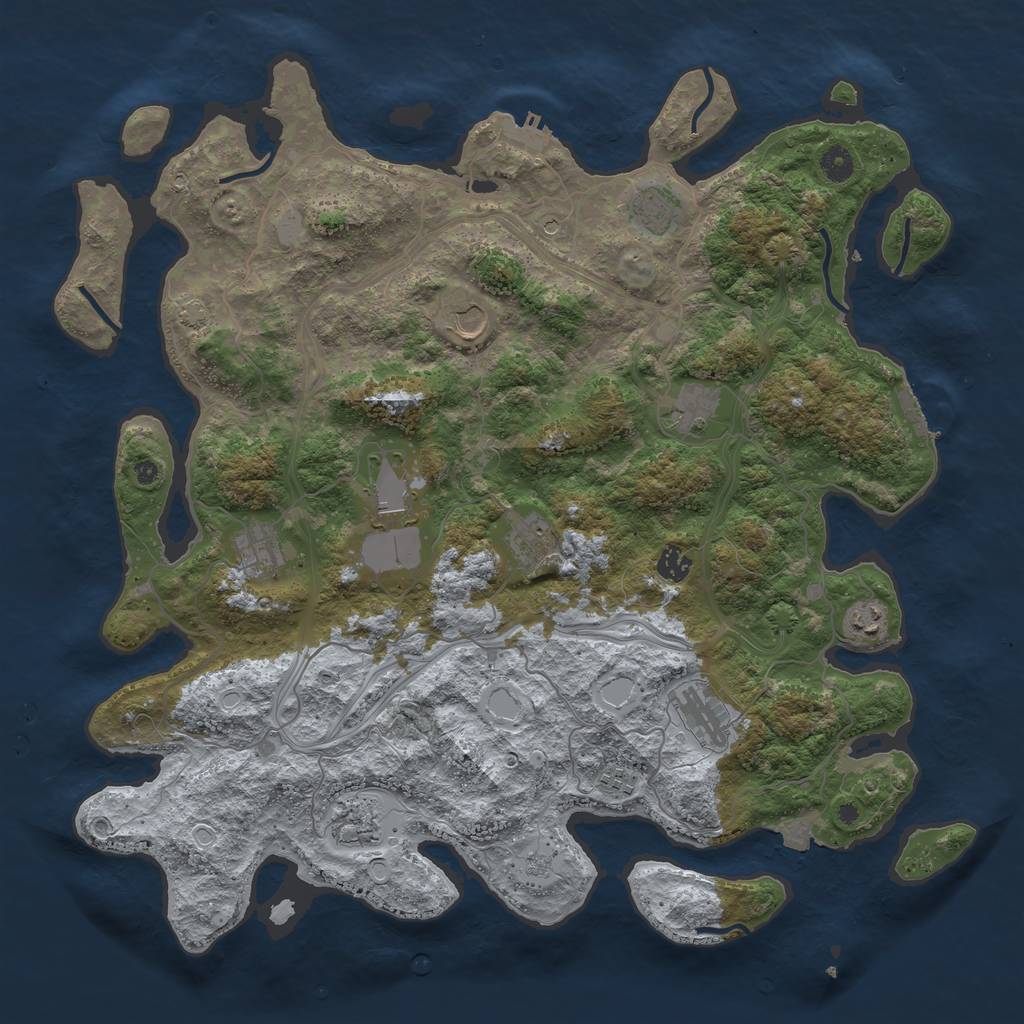 Rust Map: Procedural Map, Size: 4500, Seed: 769663913, 19 Monuments