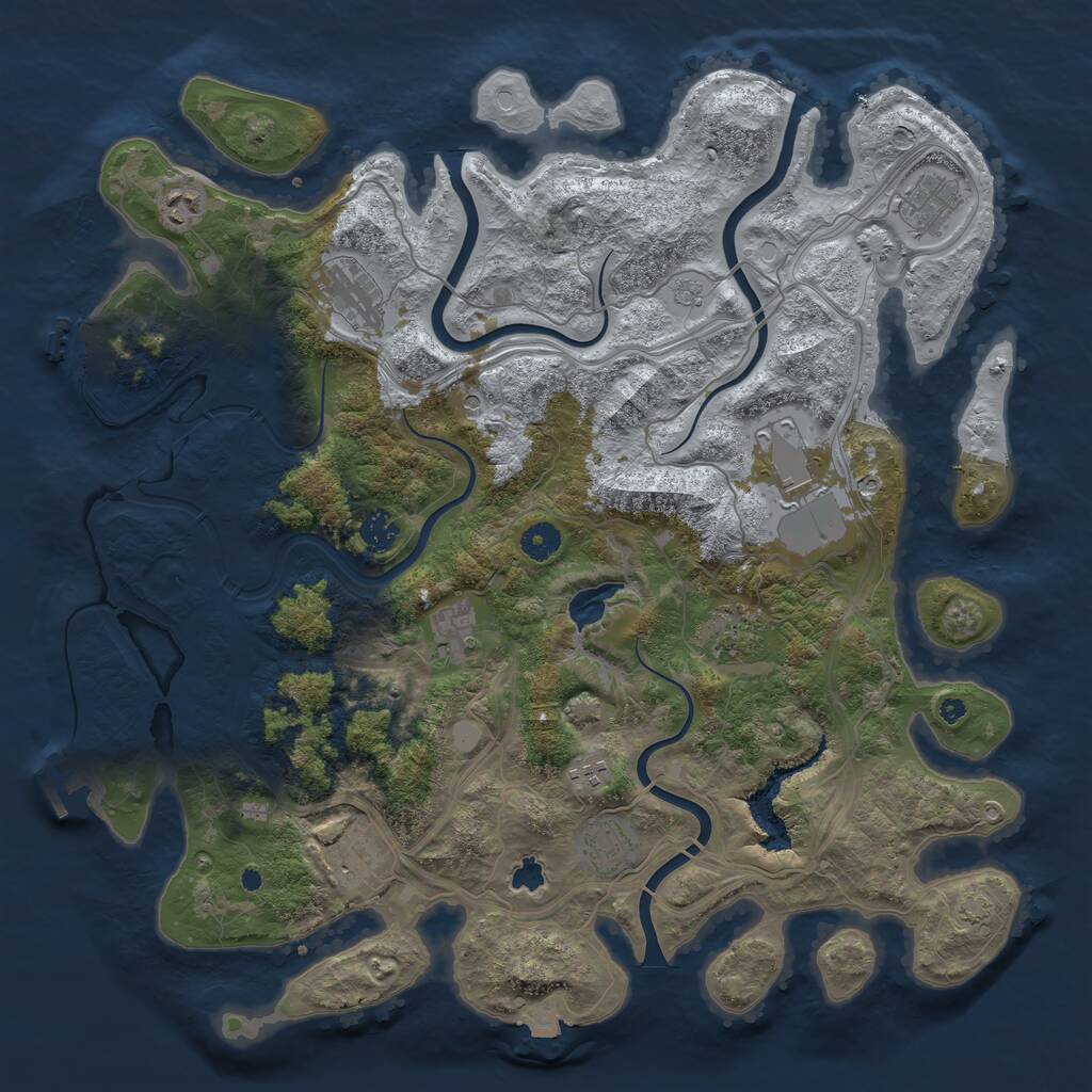 Rust Map: Procedural Map, Size: 4300, Seed: 1764550810, 16 Monuments
