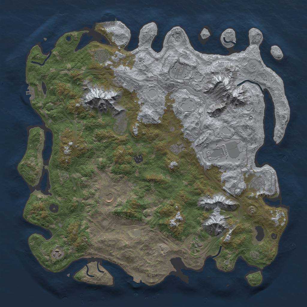 Rust Map: Procedural Map, Size: 5000, Seed: 402664698, 19 Monuments