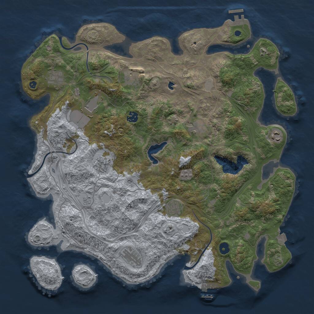 Rust Map: Procedural Map, Size: 4250, Seed: 334208249, 16 Monuments