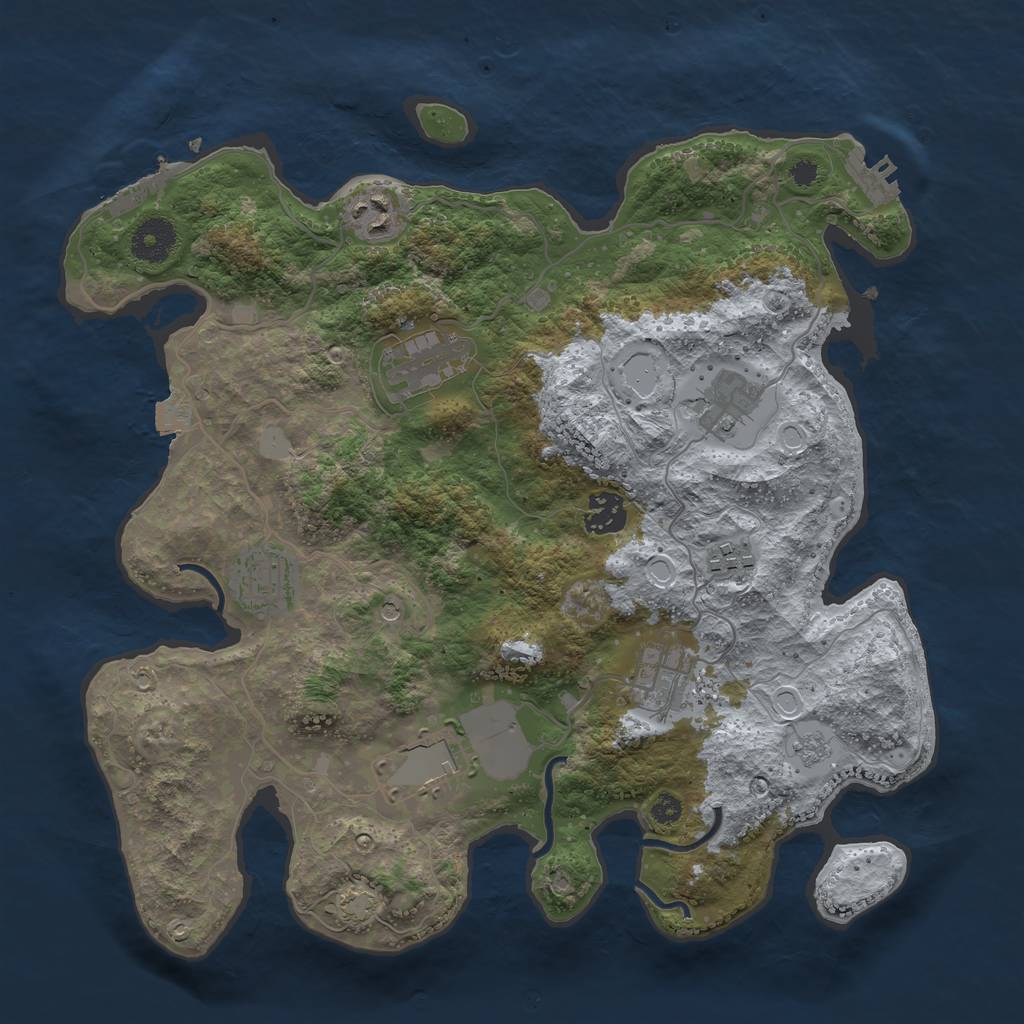 Rust Map: Procedural Map, Size: 3500, Seed: 1778782917, 16 Monuments