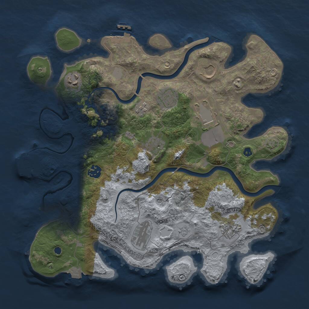 Rust Map: Procedural Map, Size: 3500, Seed: 1902356377, 15 Monuments