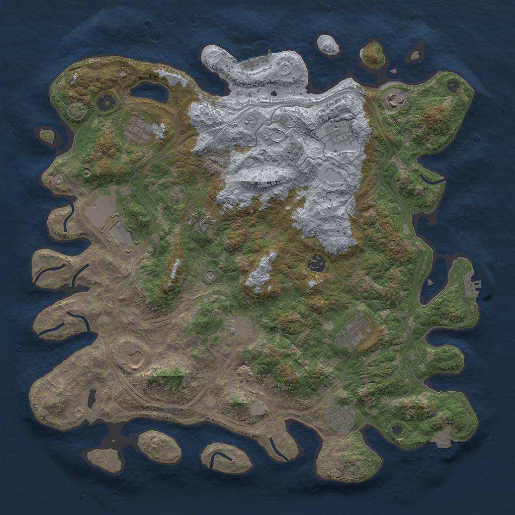 Rust Map: Procedural Map, Size: 4300, Seed: 746536460, 19 Monuments