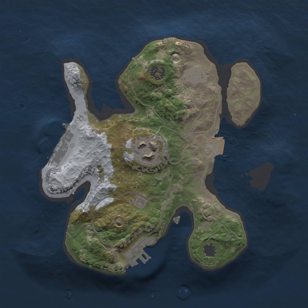 Rust Map: Procedural Map, Size: 2000, Seed: 1322811221, 6 Monuments
