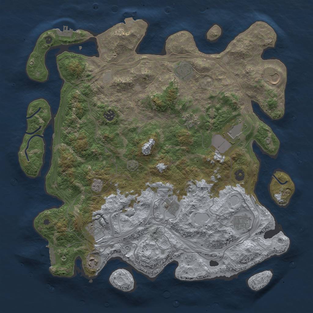 Rust Map: Procedural Map, Size: 4250, Seed: 1306232896, 18 Monuments