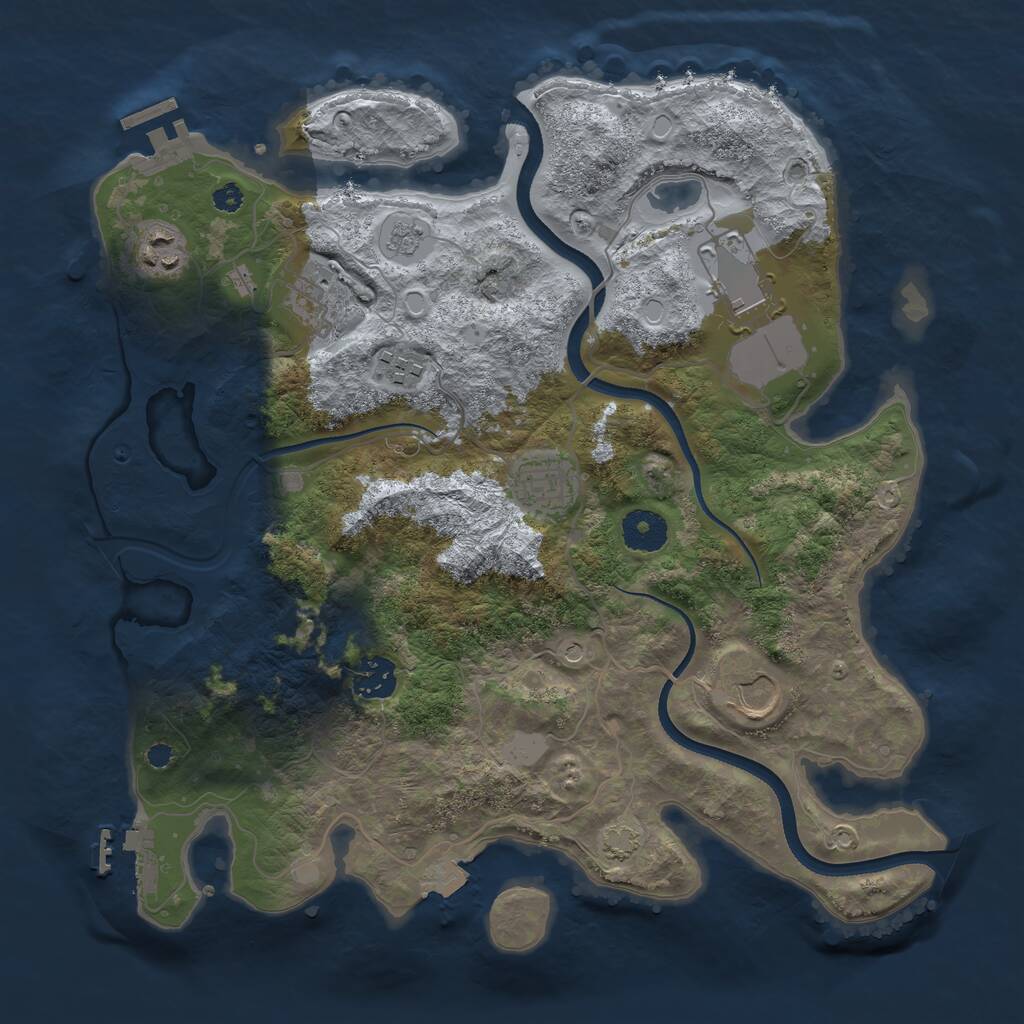 Rust Map: Procedural Map, Size: 3500, Seed: 22828246, 13 Monuments