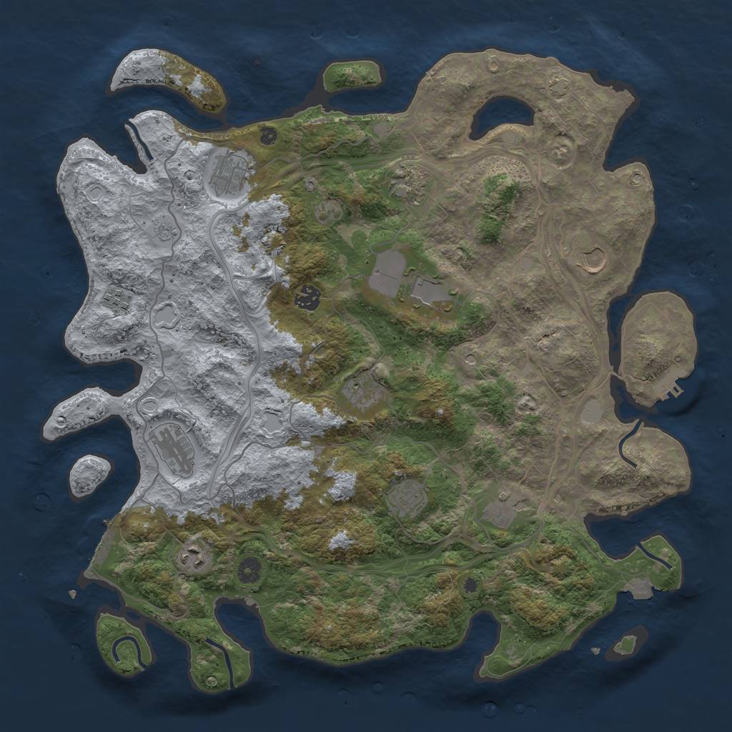 Rust Map: Procedural Map, Size: 4300, Seed: 4563347, 19 Monuments