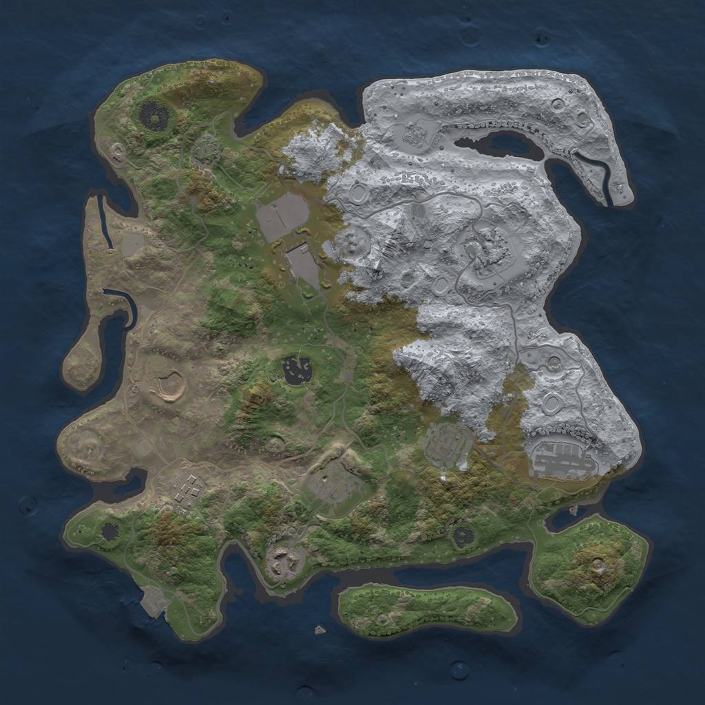 Rust Map: Procedural Map, Size: 3500, Seed: 794187700, 15 Monuments