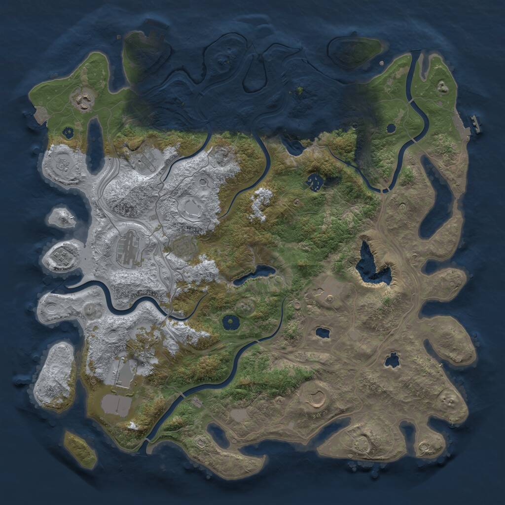 Rust Map: Procedural Map, Size: 4500, Seed: 1641112543, 16 Monuments
