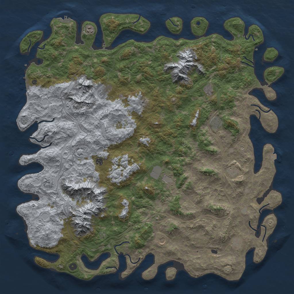 Rust Map: Procedural Map, Size: 6000, Seed: 8804907, 19 Monuments