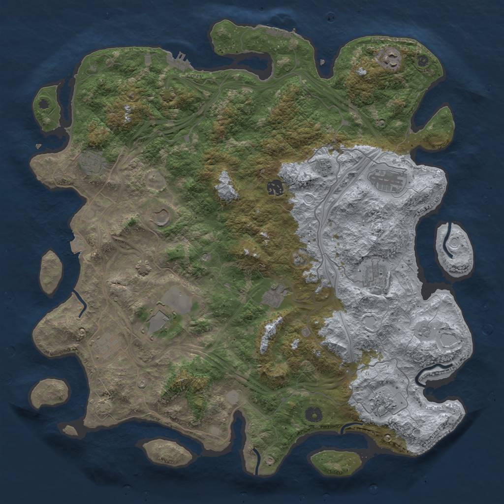 Rust Map: Procedural Map, Size: 4500, Seed: 4564753, 19 Monuments