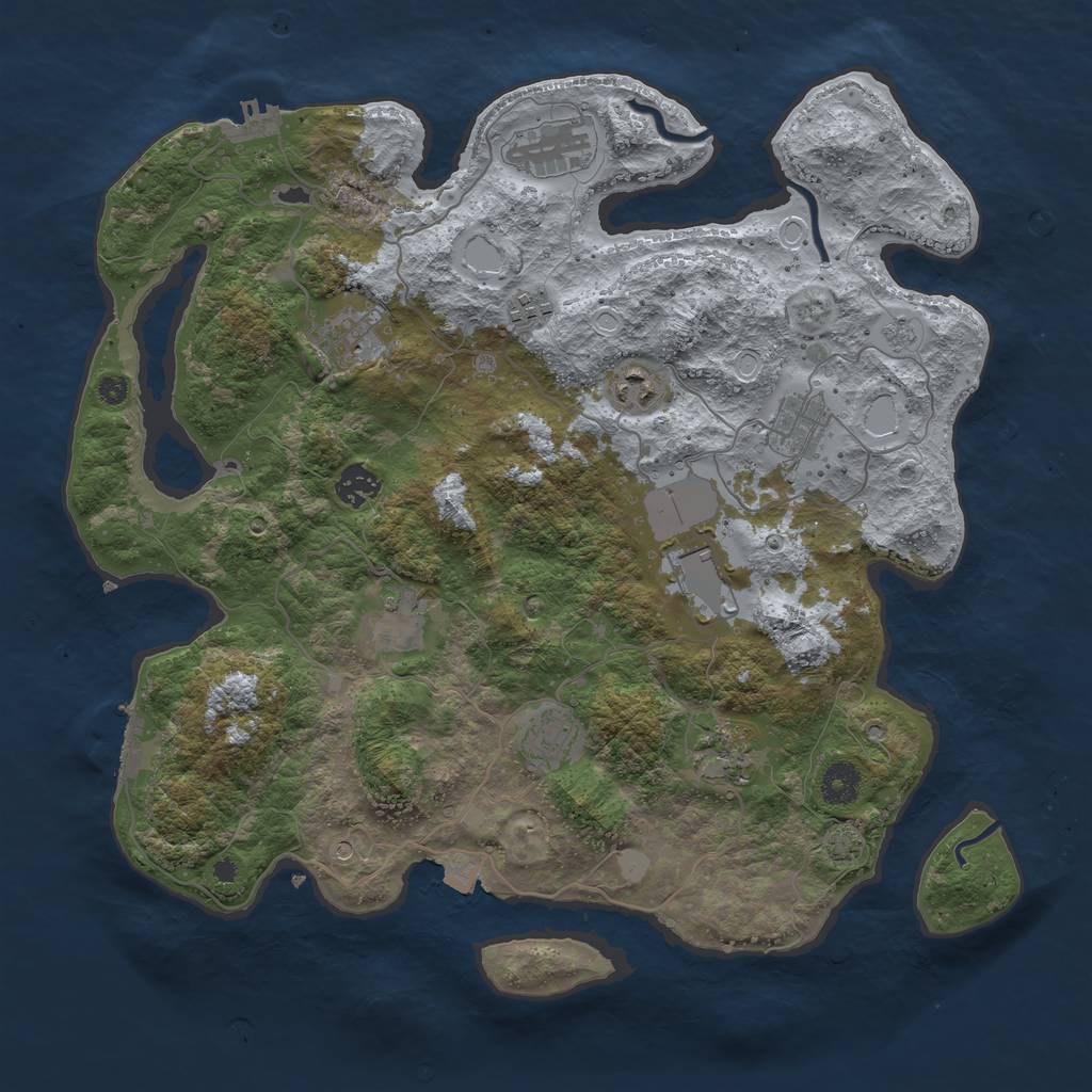 Rust Map: Procedural Map, Size: 3900, Seed: 49495330, 18 Monuments